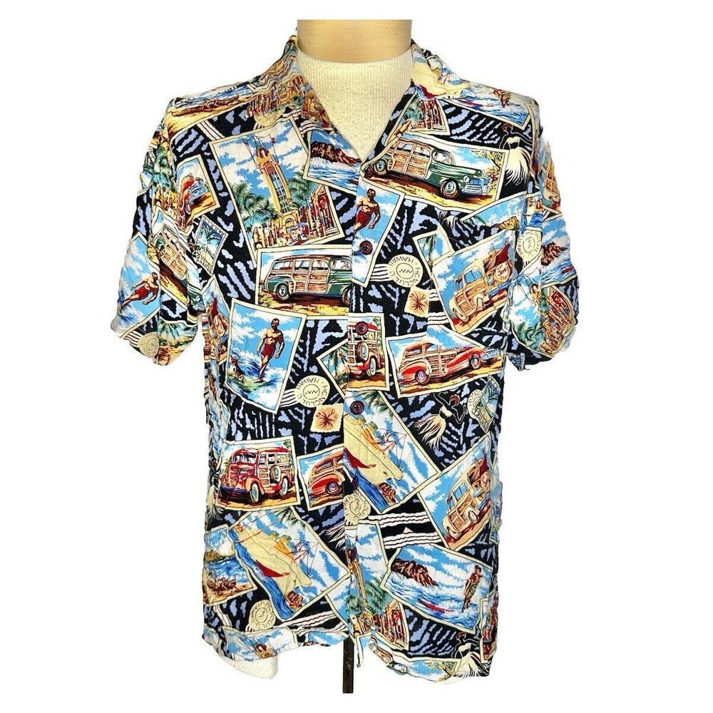 Vintage 80’s Hawaiian Surfing Shirt Rayon Single Stitch Button Up
